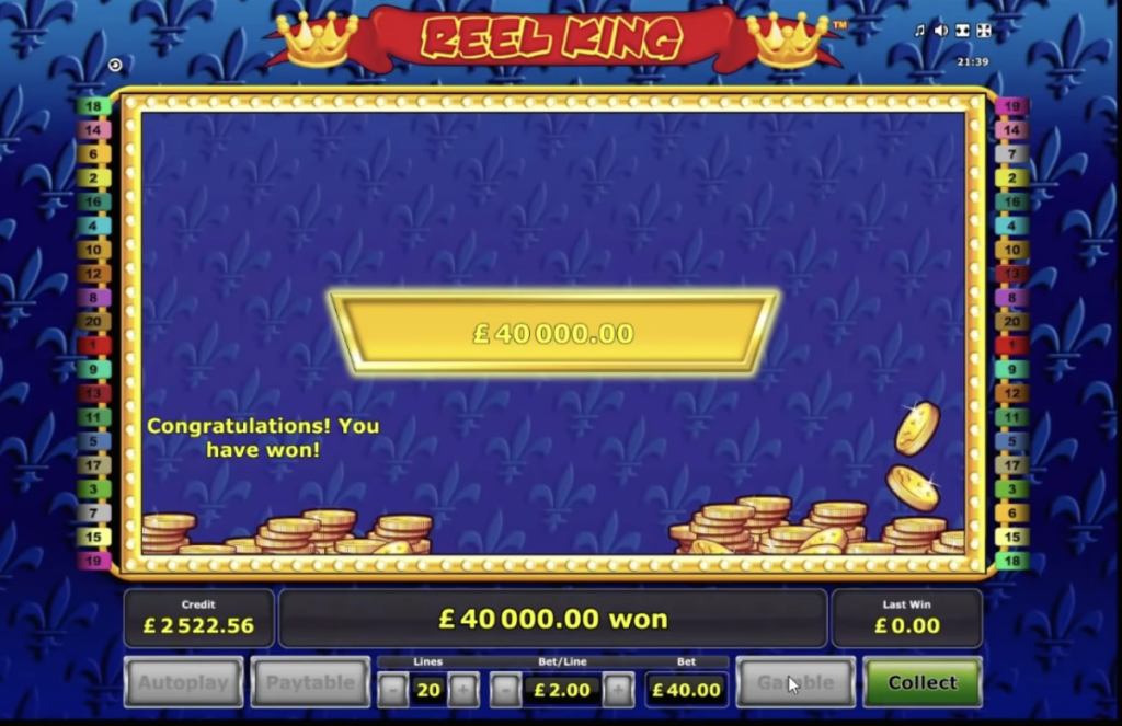 Image of Reel King Slot in gameplay