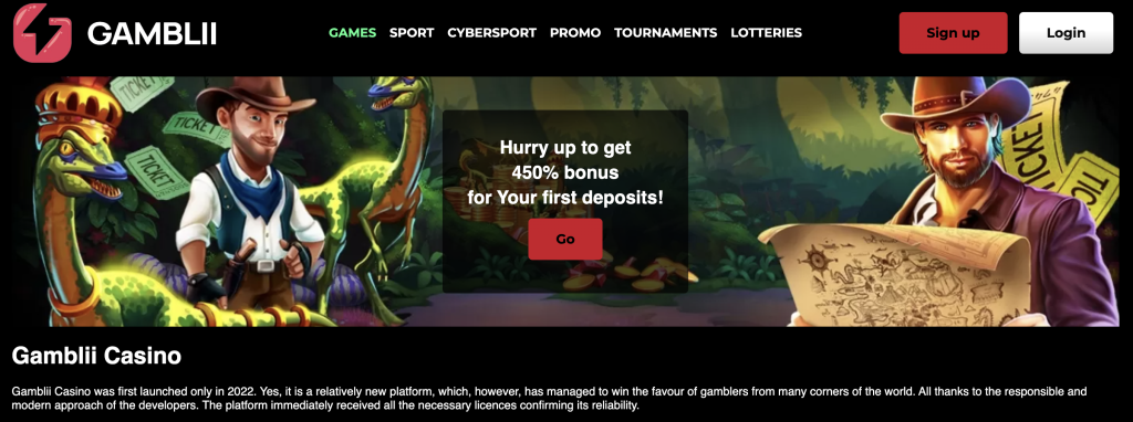 Image of Gambil casino website