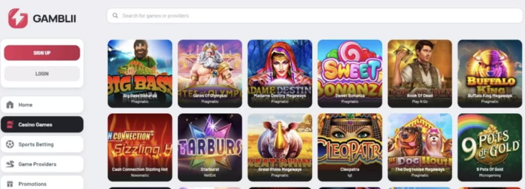 Image of Gambil casino website