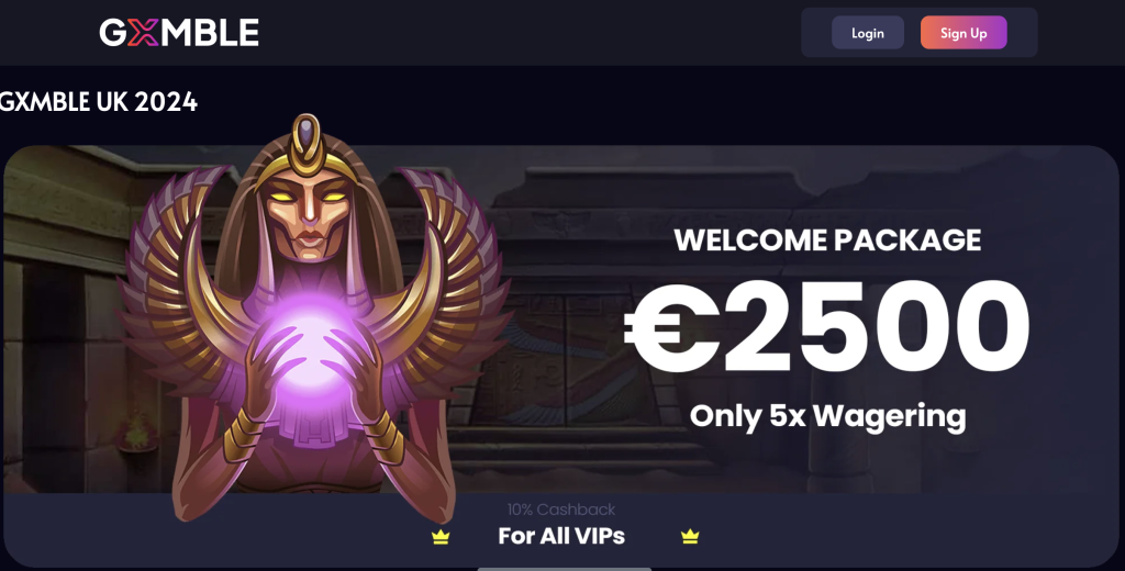 Image of Gxmble casino website